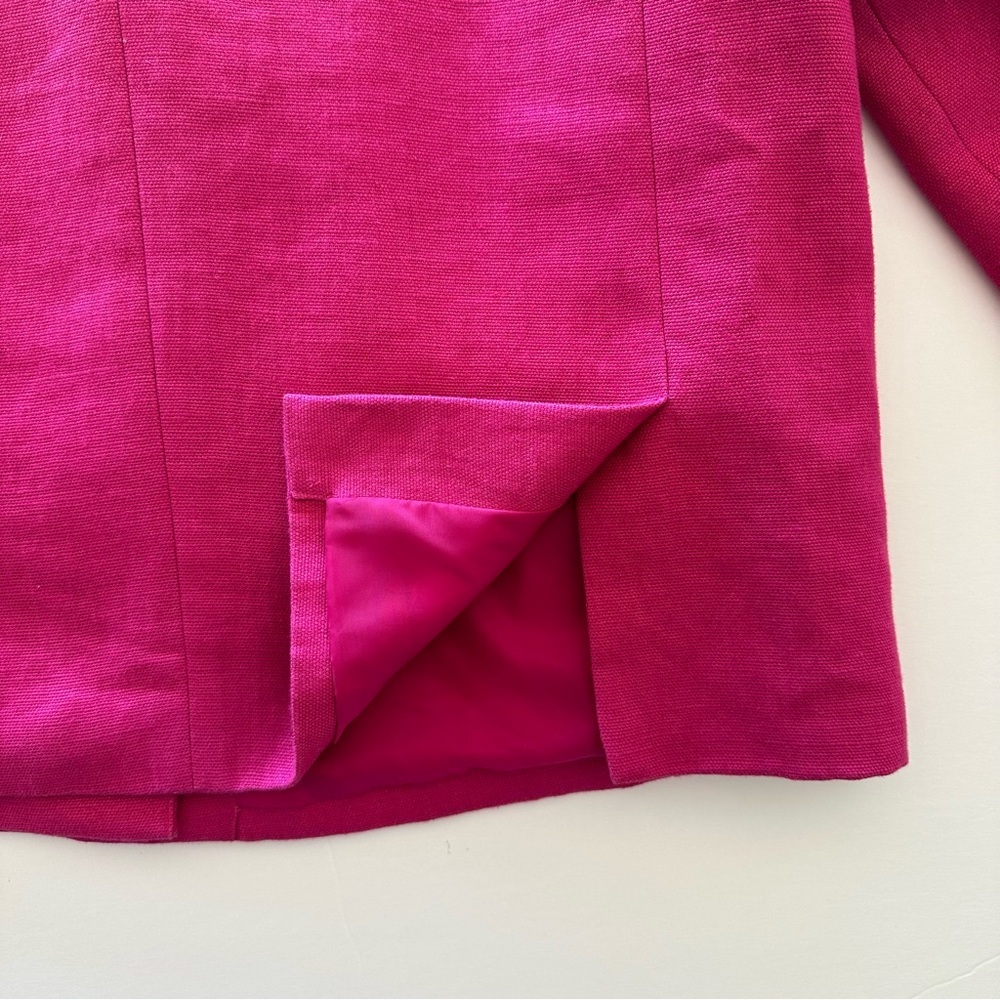 Talbots Linen Jacket Women's Size 14 Pink Jackie Fit 3-Button Lined Pockets - Picture 15 of 16